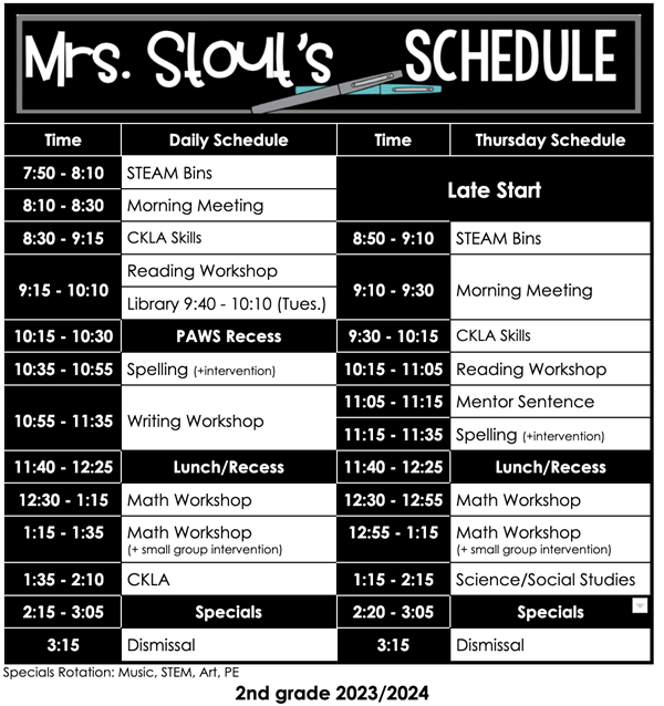 23/24 Schedule